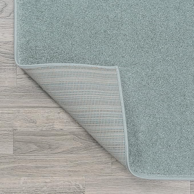 JONATHAN Y Haze Solid Low-Pile Aqua Blue 5x8 Oval Indoor Area Rug, Coastal,Bohemian,Minimalist,Classic, Easy-Cleaning for Living Room,Bedroom,Kitchen,Pet Friendly,Non-Shedding (SEU100S-5OV)
