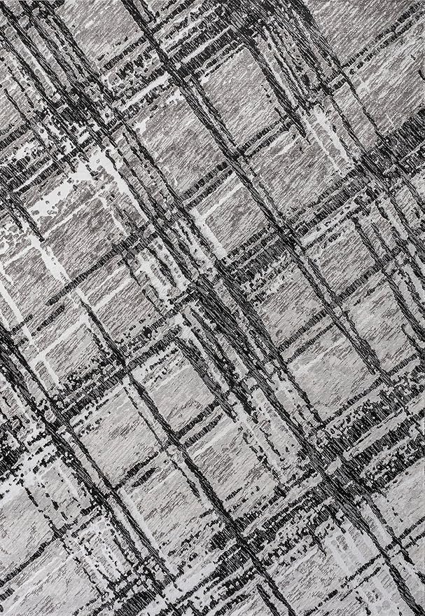 JONATHAN Y Slant Abstract Black/Gray Indoor Area Rug 5X8 ft, Modern for Living Room, Bedroom, Kitchen, Office, Easy-Cleaning, High Traffic, Pet-Friendly, Non-Shedding SOR201D-5