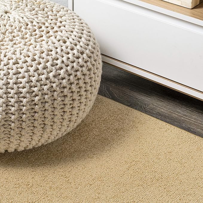 JONATHAN Y Haze Solid Low-Pile Mustard Runner Rug 2x16, Coastal,Bohemian,Minimalist,Classic, Easy-Cleaning for Living Room,Bedroom,Kitchen,Pet Friendly,Non-Shedding (SEU100B-216)