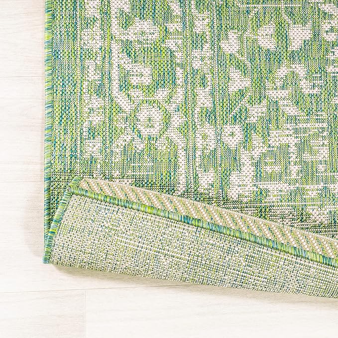JONATHAN Y Boho Medallion Indoor Outdoor Area Rug 9X12 Cream/Green, Malta Textured Weave for Backyard, Patio, Porch, Easy-Cleaning, High Traffic, Pet-Friendly, Non-Shedding (SMB104F-9)