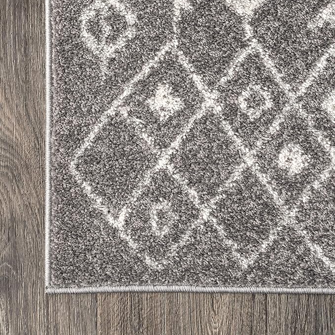JONATHAN Y Ziri Moroccan Geometric Gray/Cream Indoor Area Rug, 3x5, Bohemian, Scandinavian, Easy-Cleaning for Living Room, Bedroom, Kitchen, Pet Friendly, Non-Shedding (MOH210B-3)
