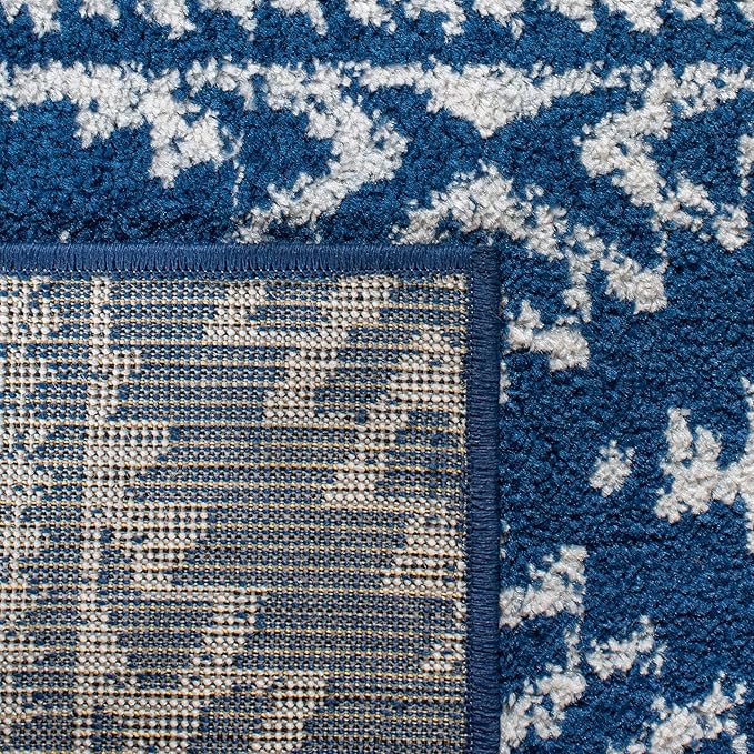 SAFAVIEH Tulum Collection Runner Rug - 2' x 7', Navy & Ivory, Moroccan Boho Tribal Design, Non-Shedding & Easy to Clean, Ideal for Living Room, Hallway, Foyer, Entryway, Bedroom (TUL272N)