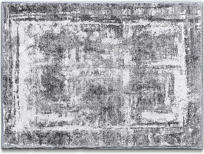 Hudson Comfort 10x12 Area Rug - Faux Cashmere Living Room Carpet - Machine Washable Area Rugs with Anti-Slip TPR Back - Super Soft 6mm Pile Height Pet-Friendly Rugs (Gray)