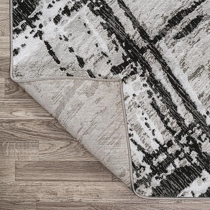 JONATHAN Y Slant Abstract Black/Gray Indoor Area Rug 5X8 ft, Modern for Living Room, Bedroom, Kitchen, Office, Easy-Cleaning, High Traffic, Pet-Friendly, Non-Shedding SOR201D-5